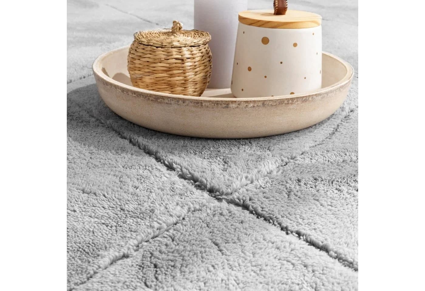 PACO HOME Teppich Utrecht 641 Grau Kurzflor Rautenmuster 3D-Design - Bild 5