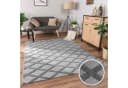 PACO HOME Teppich Utrecht 642 Grau 3D-Rautenmuster Kurzflor Bild 2