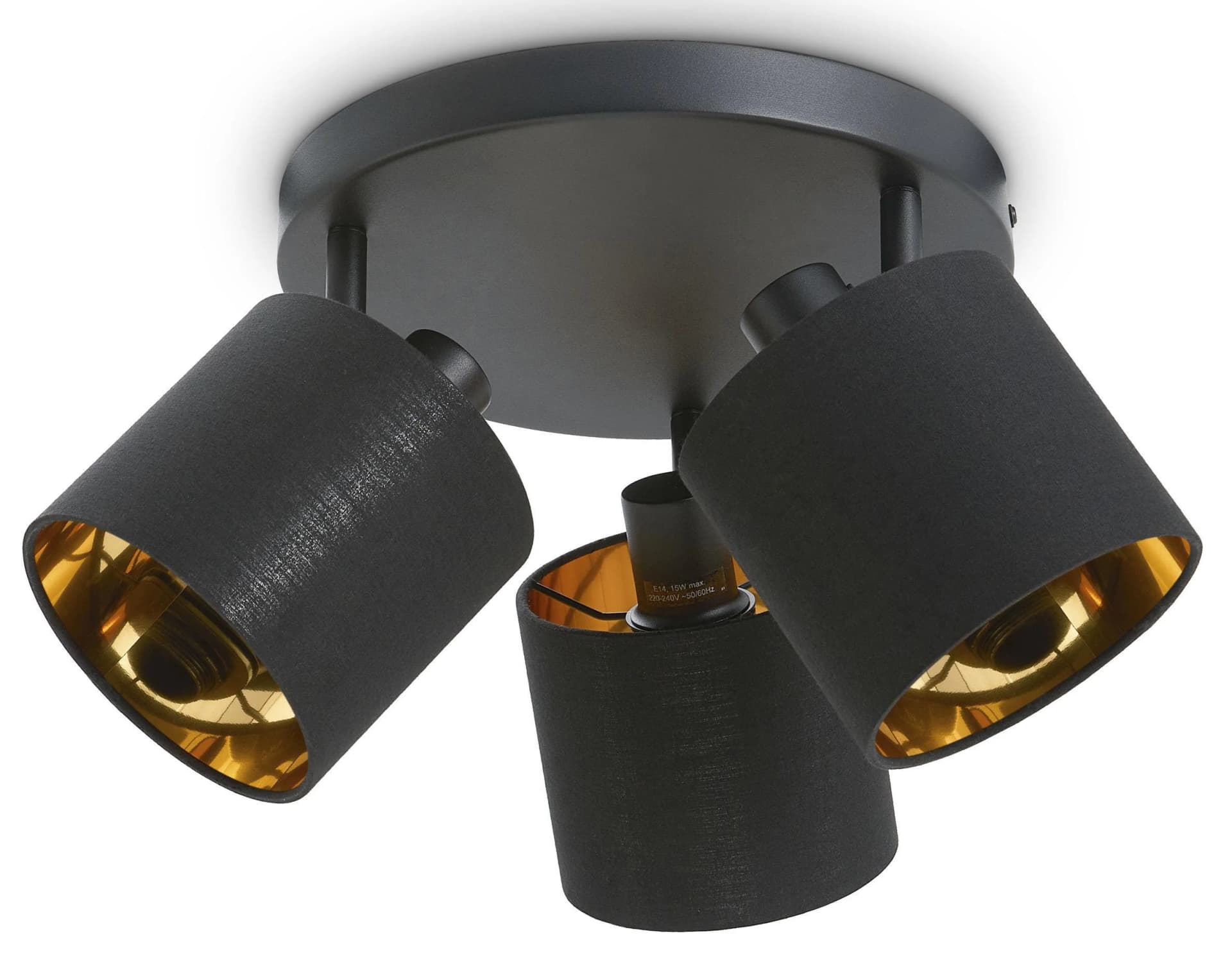 PACO HOME Deckenleuchte ANIKA Schwarz-Gold 3-fach
