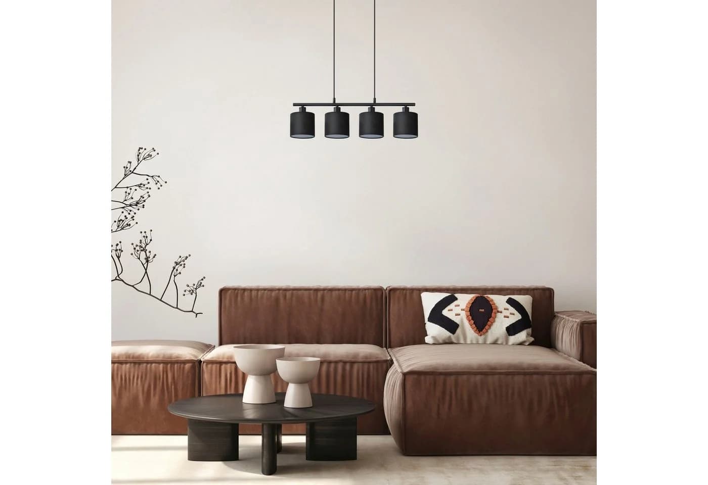 Paco Home Pendelleuchte ANIKA Schwarz/Weiß/Stahl
