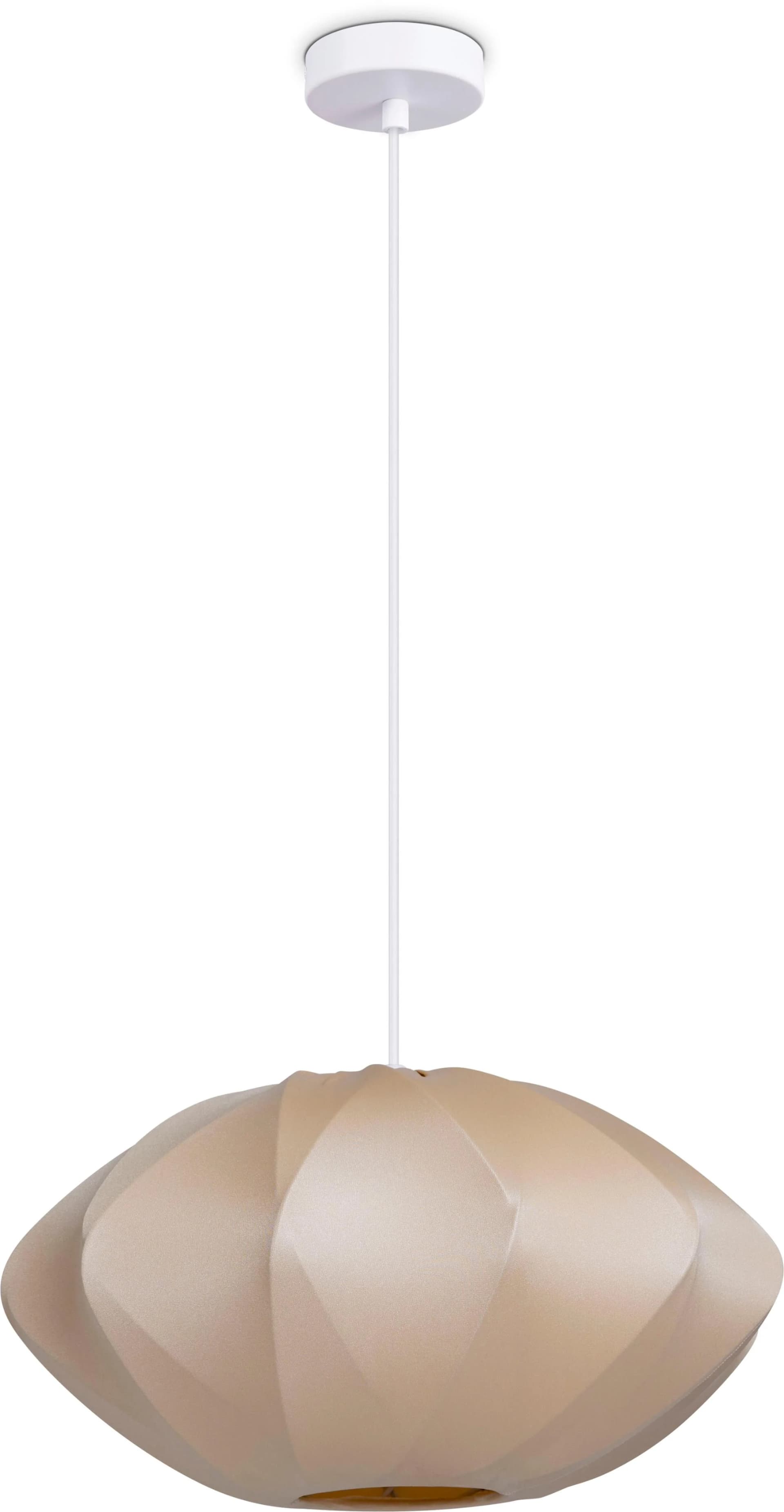 PACO HOME Pendelleuchte HUGO PD1 Weiß Aluminium Textil
