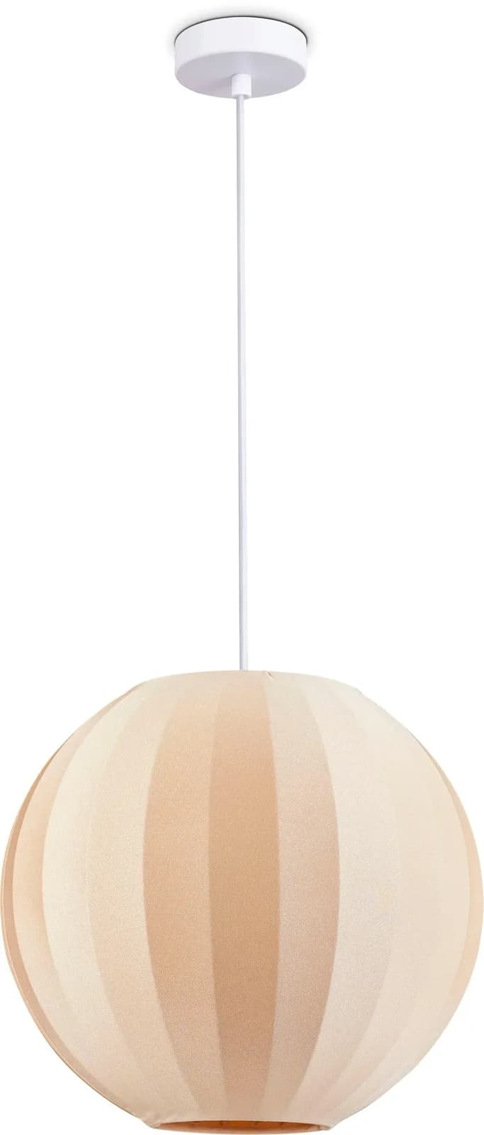 PACO HOME Pendelleuchte HUGO PD1 Weiß Aluminium Textil