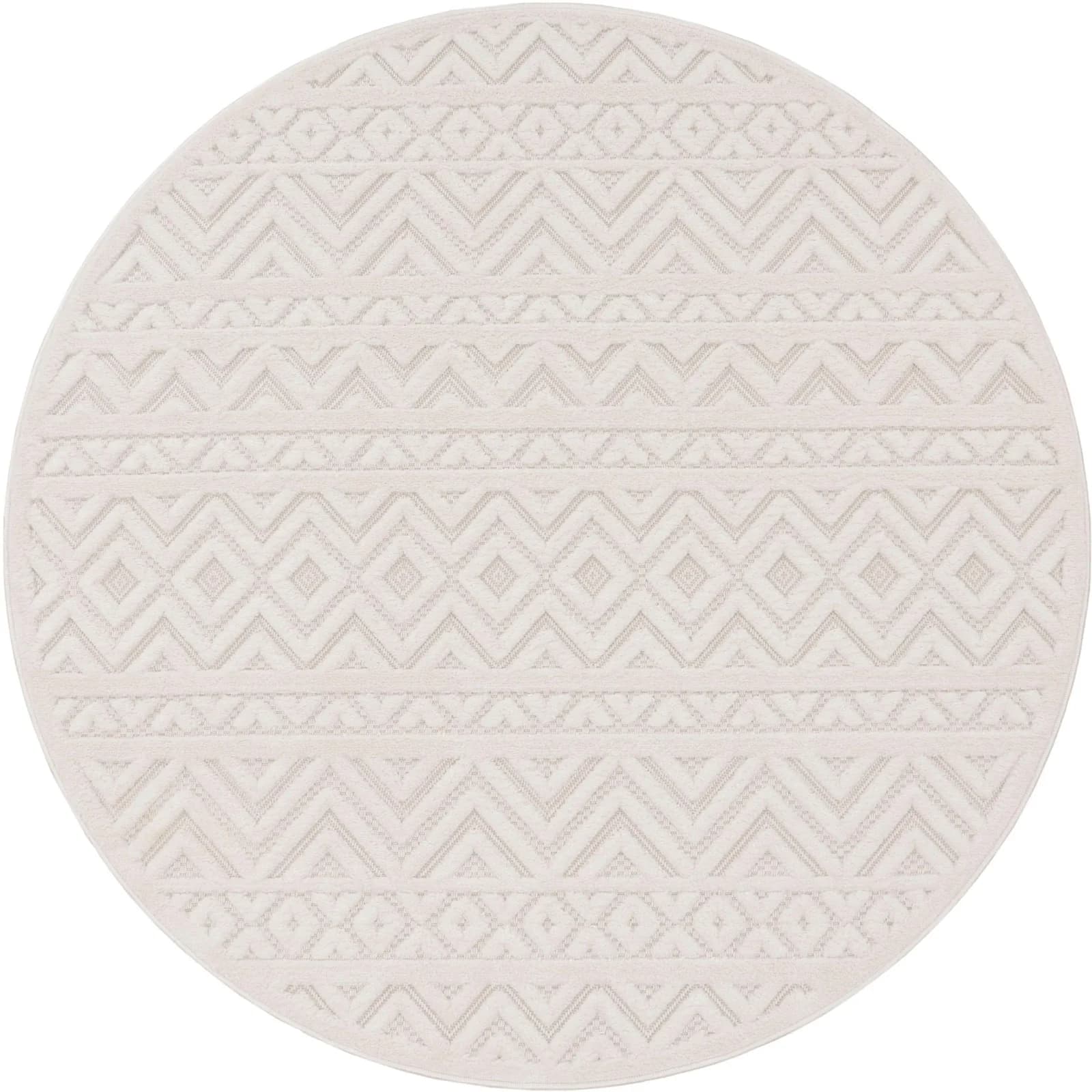 PACO HOME Teppich Livorno 673 Creme Rauten Muster Outdoor - Bild 2