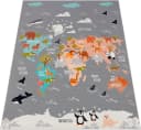 PACO HOME Kinderteppich Bino 581 Grau Weltkarte Motiv Bild 1