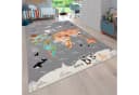 PACO HOME Kinderteppich Bino 581 Grau Weltkarte Motiv Bild 2