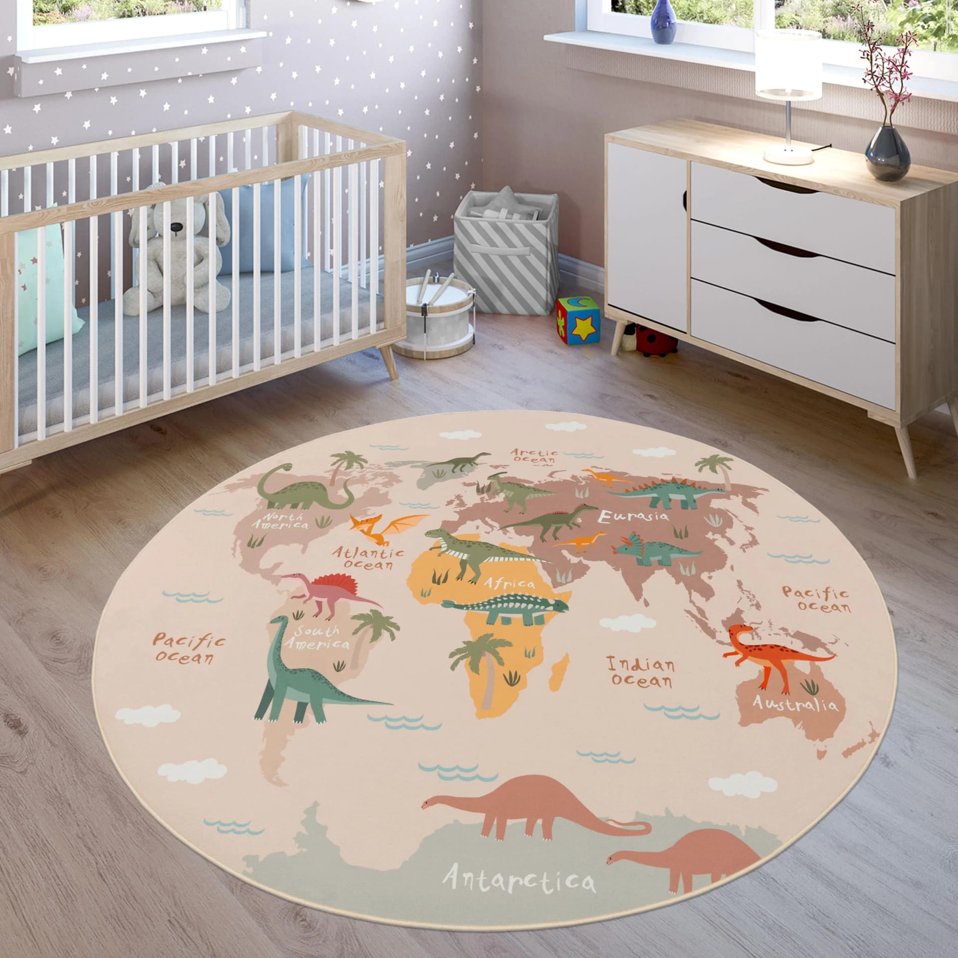 Paco Home Kinderteppich Bino 583 Beige Rund 200cm