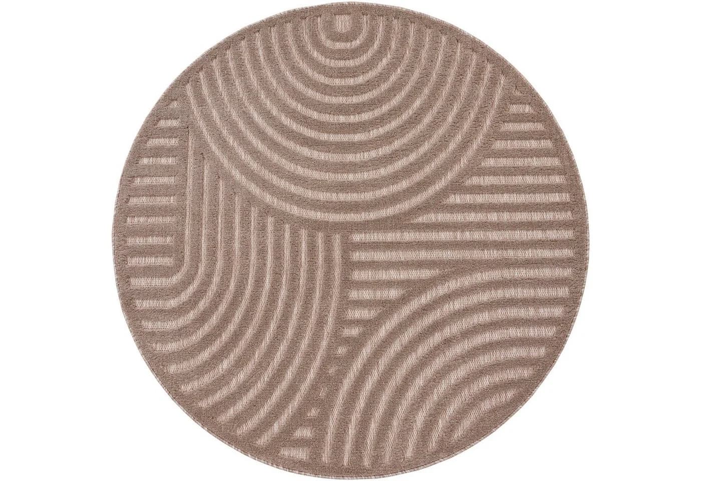 Paco Home Teppich Livorno 674 beige rund 120cm
