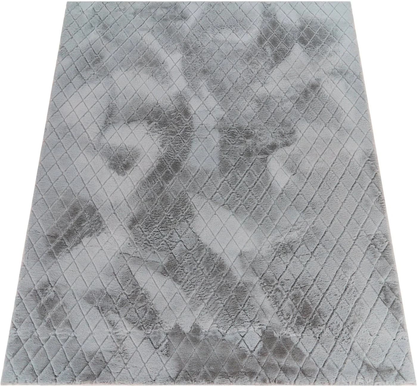 PACO HOME Hochflor-Teppich Arnheim Grau Rauten-Muster - Bild 2