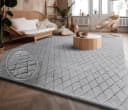 PACO HOME Hochflor-Teppich Arnheim Grau Rauten-Muster Bild 5