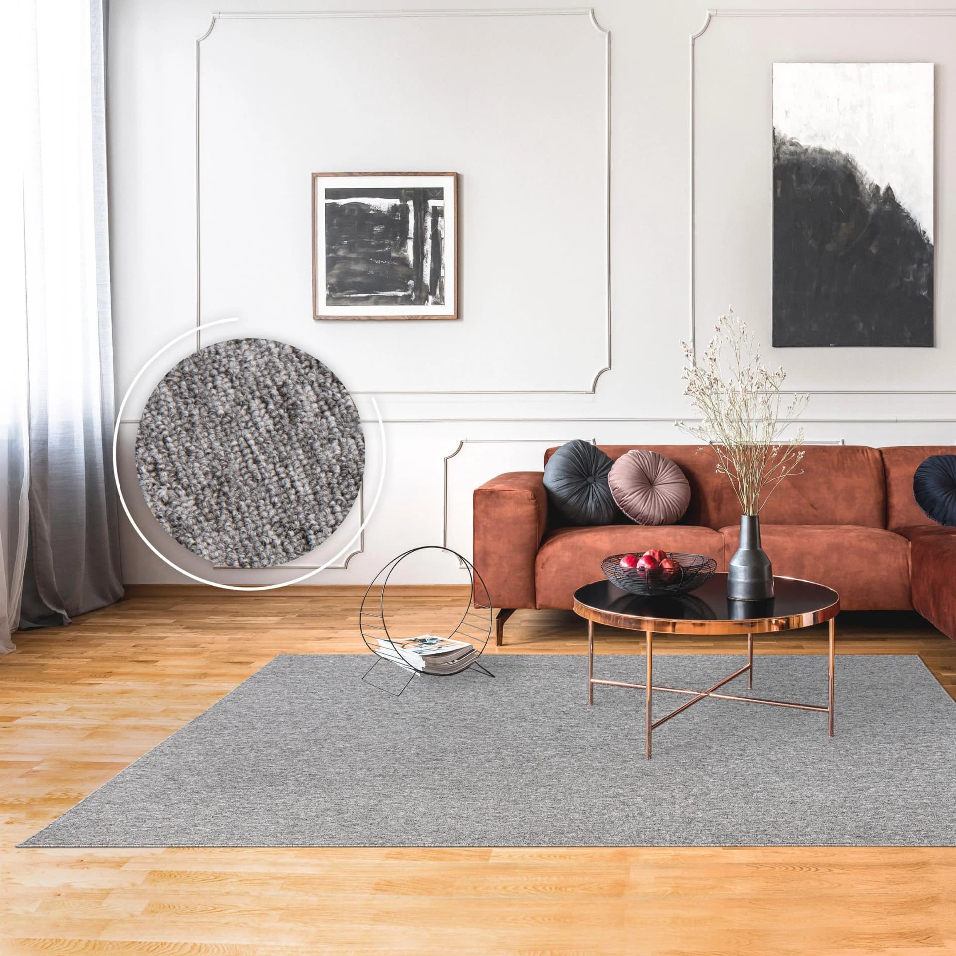 PACO HOME Teppich Barcelona 610 Grau Kurzflor Polypropylen