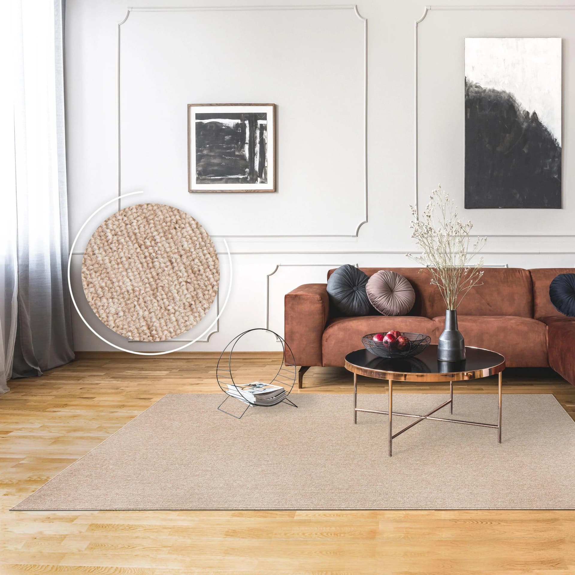PACO HOME Teppich Barcelona 610 Beige Kurzflor Meliert