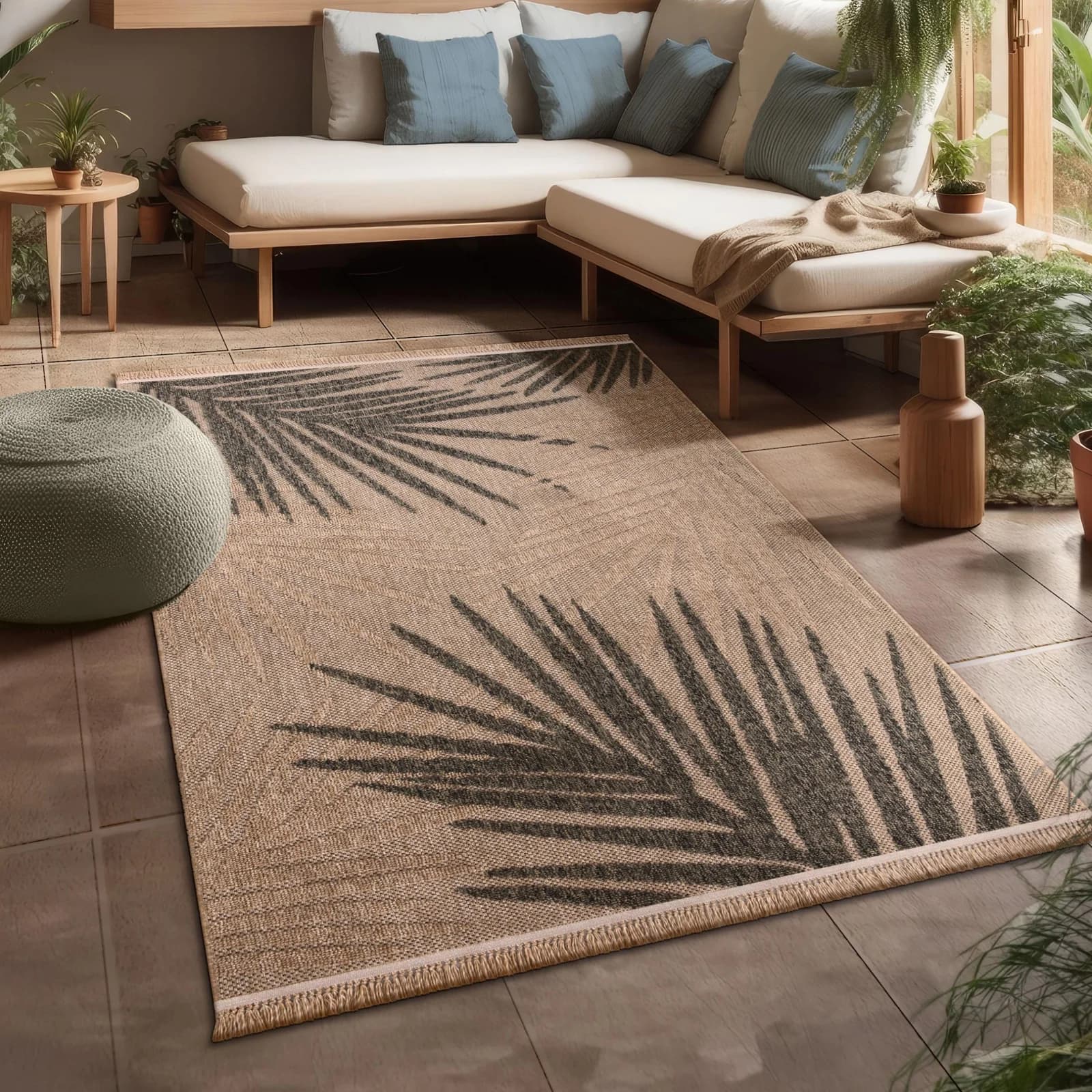 PACO HOME Teppich Cologne 491 Beige Polypropylen Outdoor