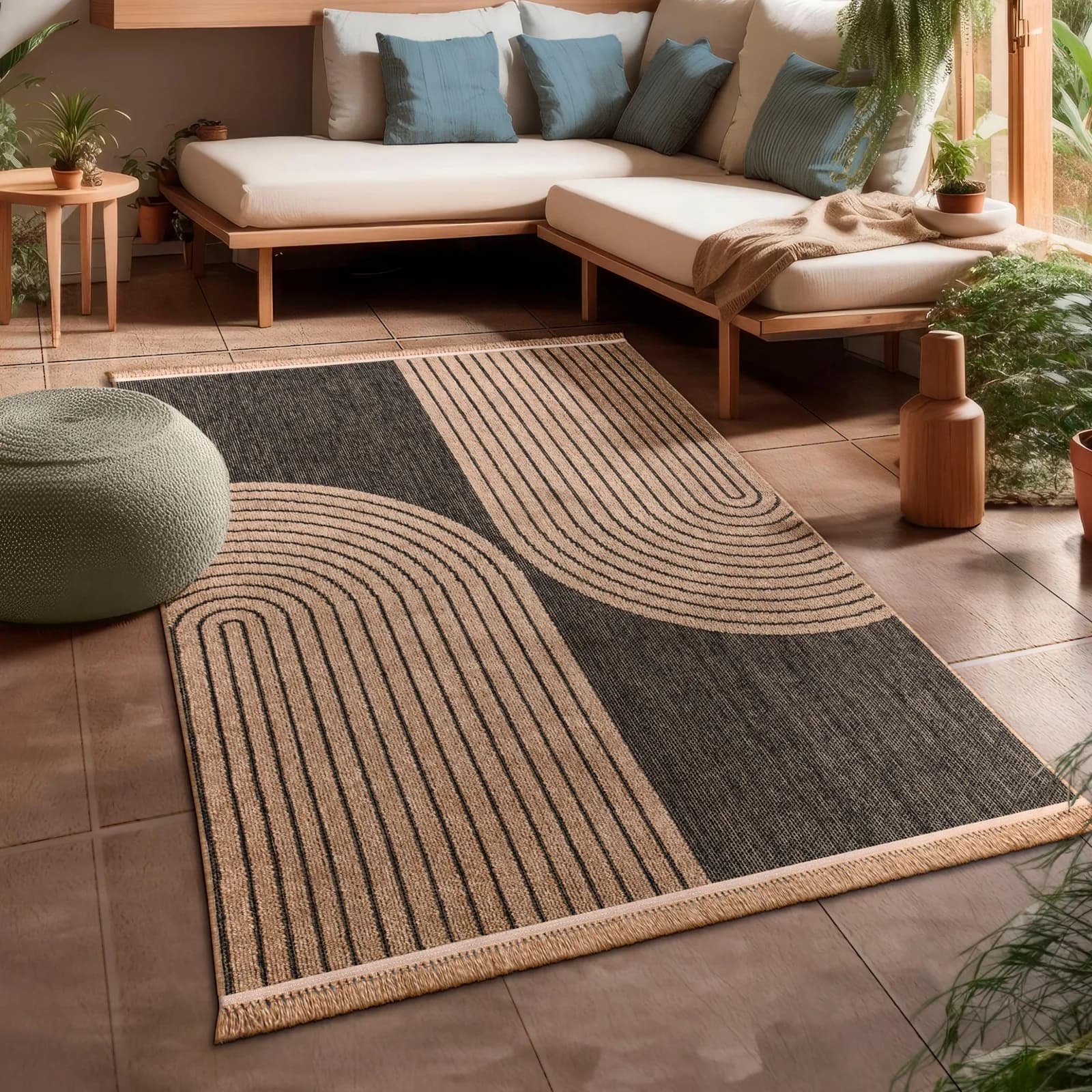 PACO HOME Teppich Cologne 493 Anthrazit Polypropylen Outdoor