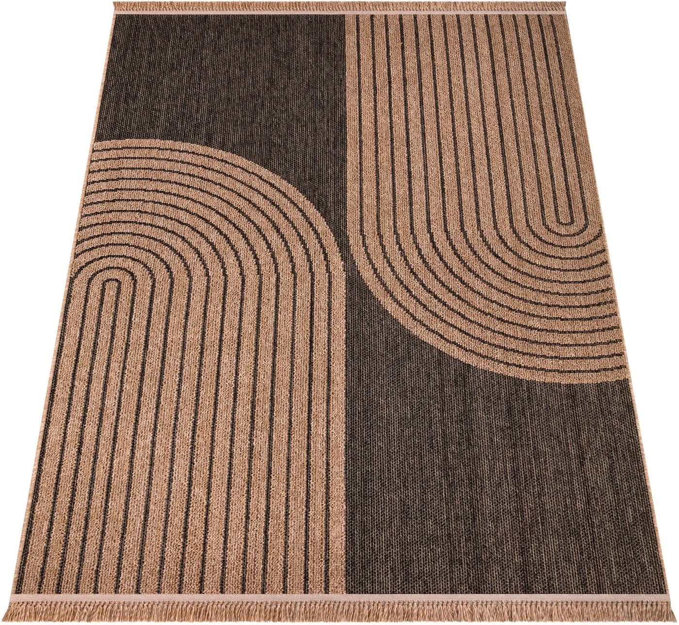 Paco Home Teppich Anthrazit Meliert Geometrisch Outdoor Geeignet