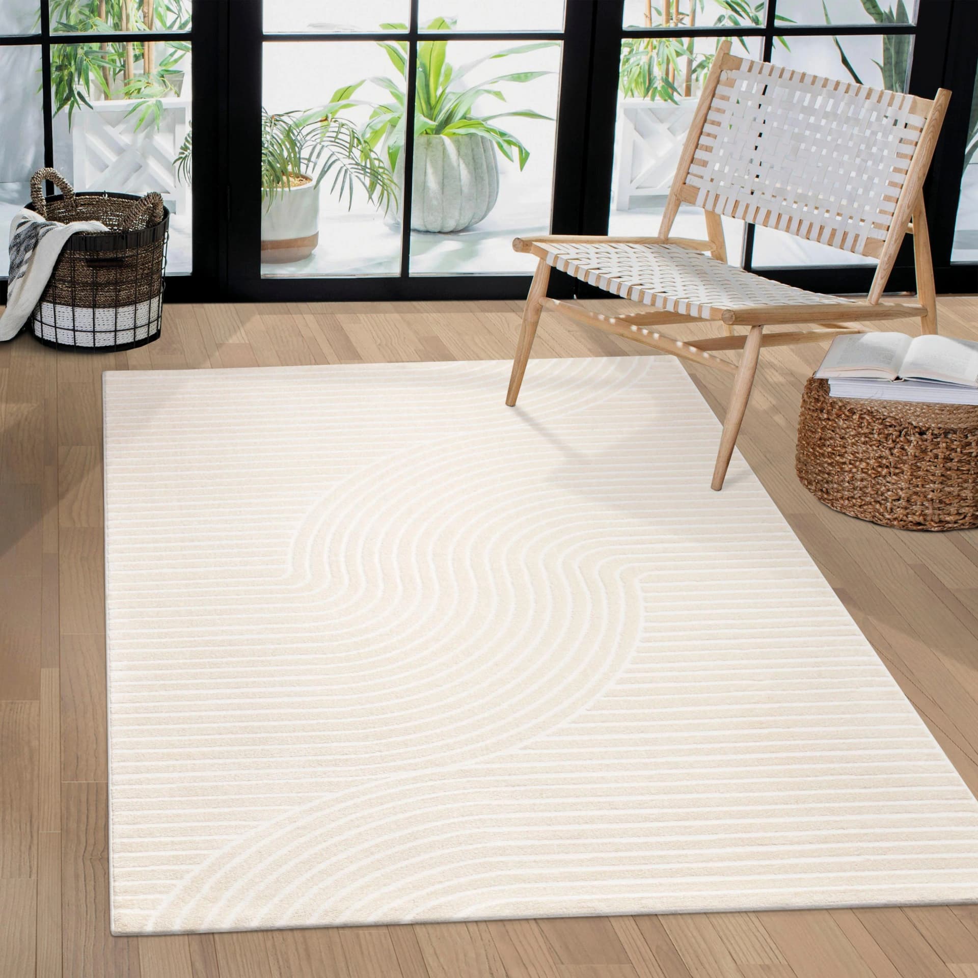 PACO HOME Teppich Luzern 651 Beige Creme Kurzflor