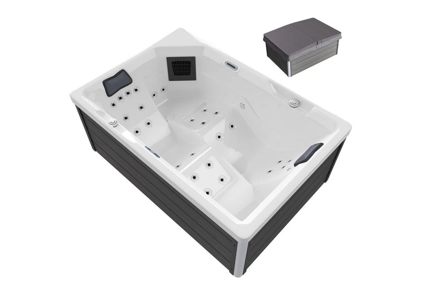 TroniTechnik Whirlpool Outdoor Spa GALERA Weiß mit LED und Heizung - Bild 5