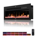 TroniTechnik Wandkamin Elektrisch Schwarz mit LED Flammeneffekt Bild 1