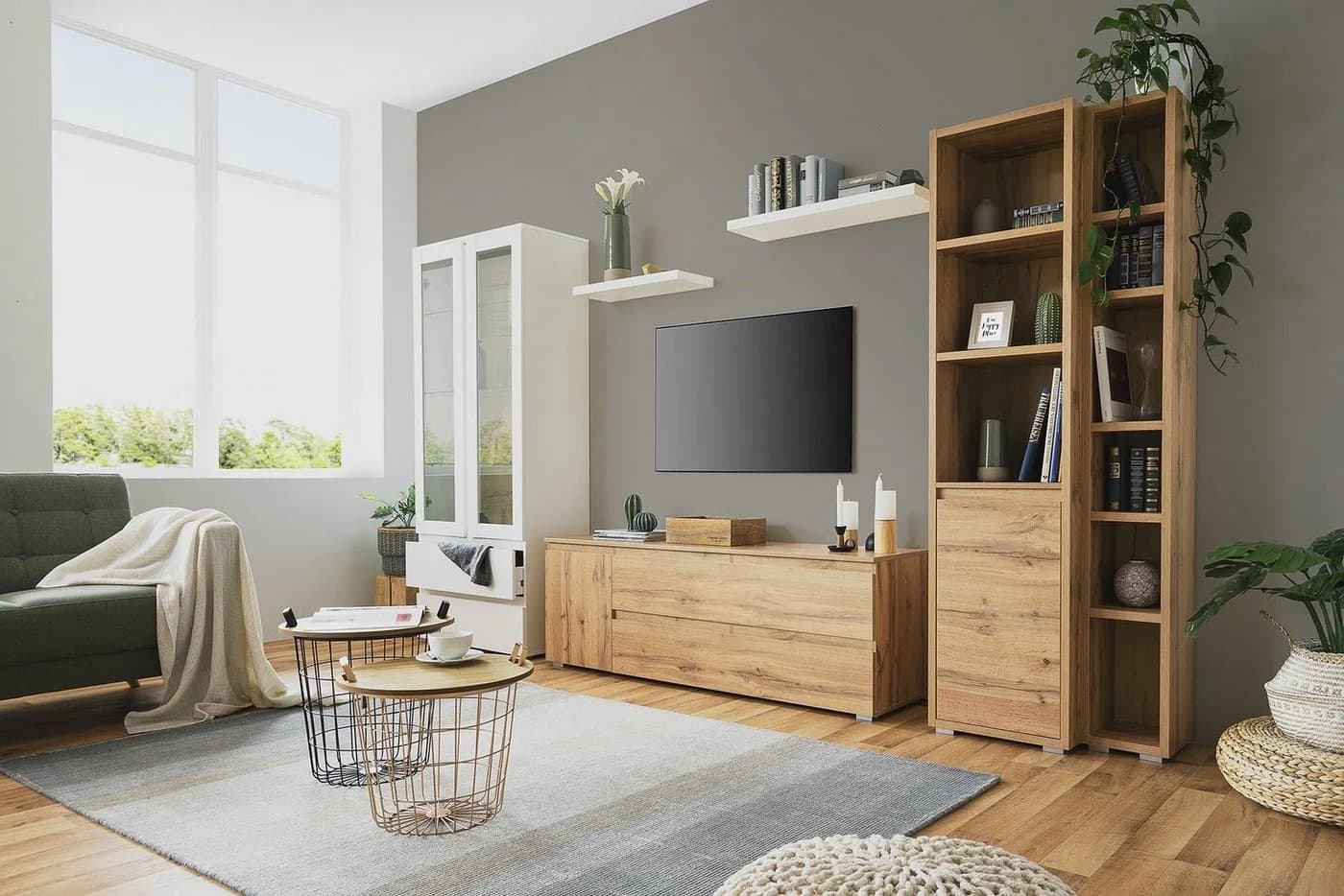 Newroom Standregal Nikita Honig Eiche Dekor Holzregal