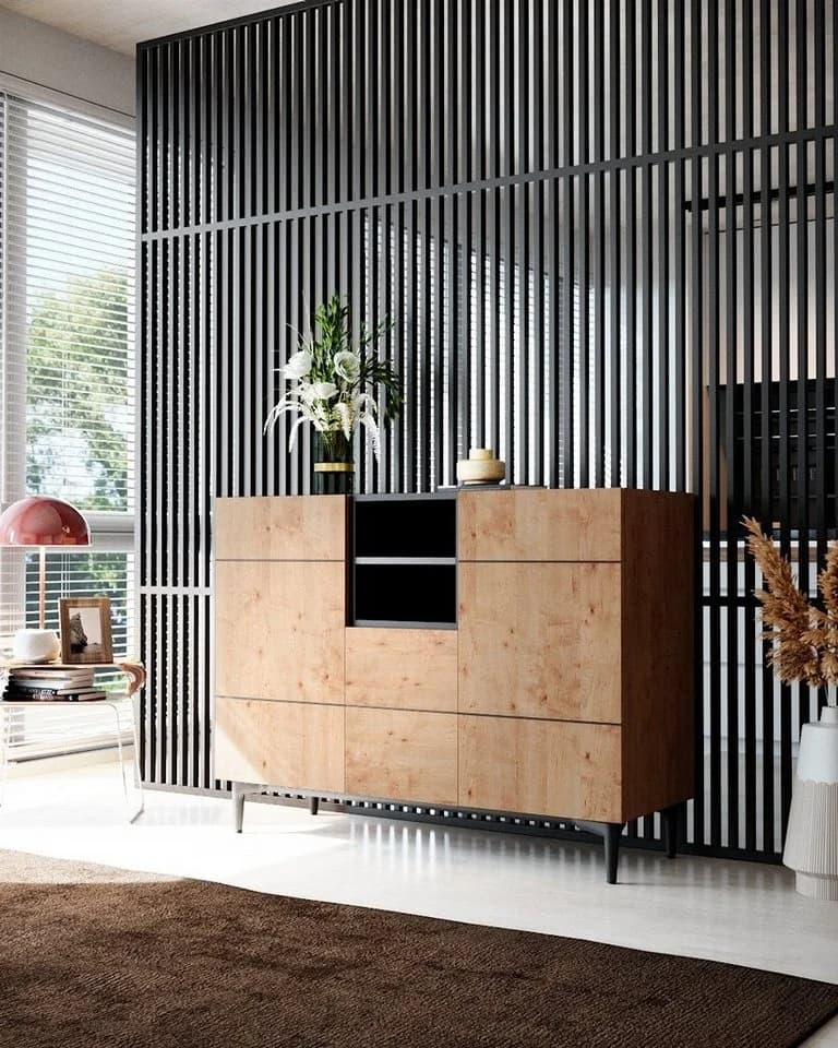 Newroom Sideboard Nizza Wildeiche Vintage Industrial Highboard Anrichte