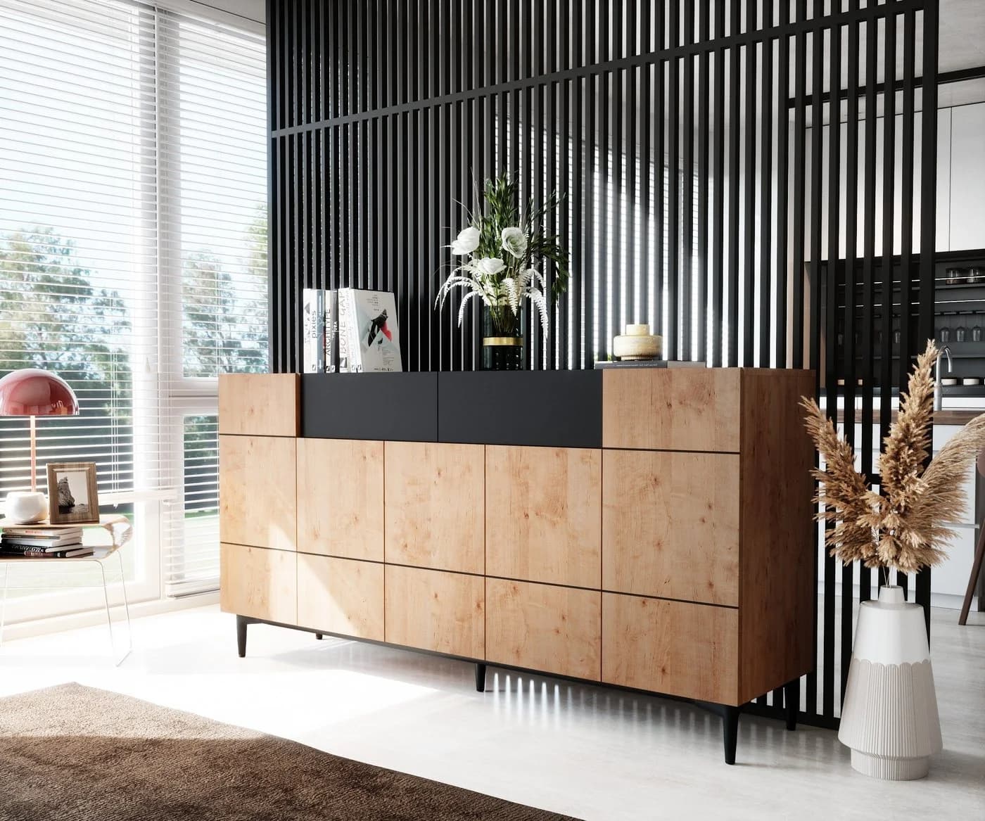 Newroom Sideboard Nizza Wildeiche Vintage Industrial Highboard Anrichte