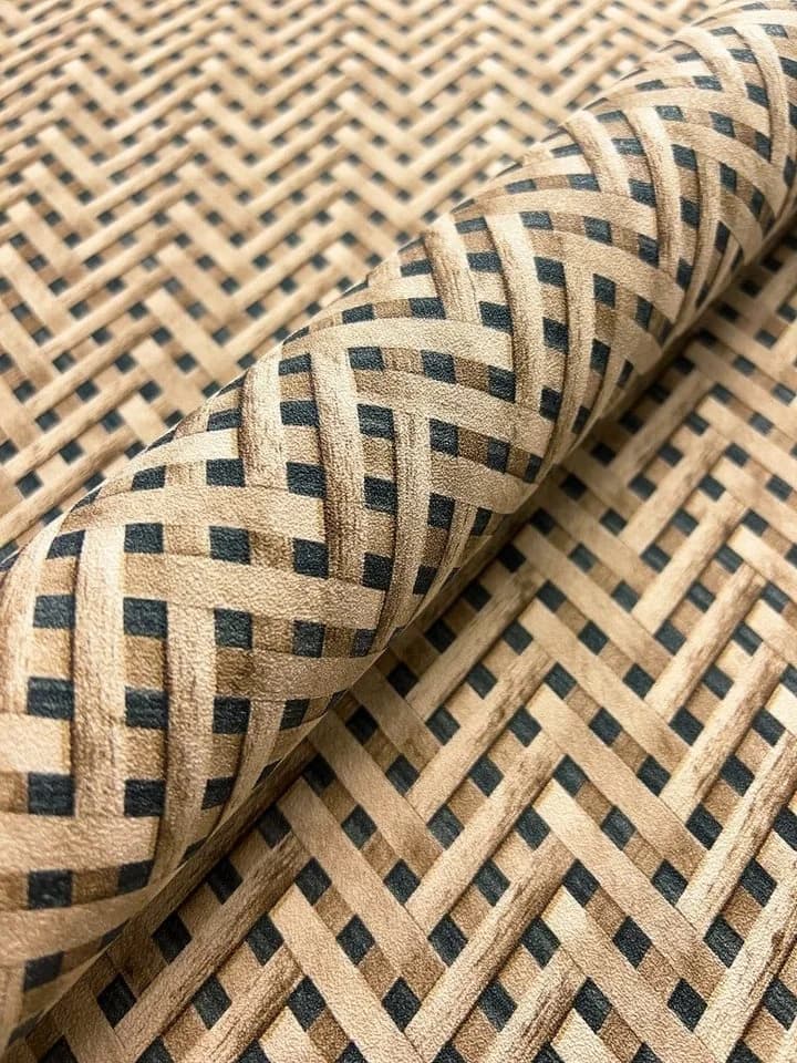 Newroom Vliestapete Hisako Flechtoptik Beige Schwarz