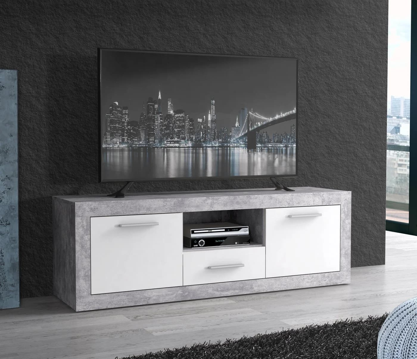 Newroom TV Lowboard Betonoptik Lichtgrau 148 cm - Bild 3