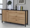 Newroom Sideboard Schwarz Eiche 151 cm Modern Bild 1