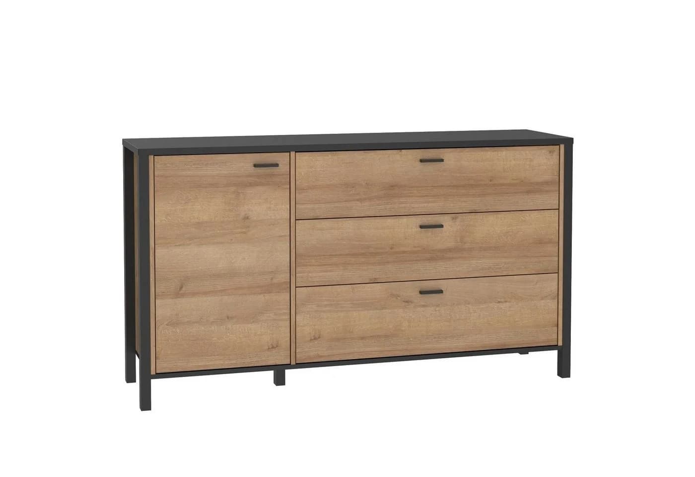 Newroom Sideboard Schwarz Eiche 151 cm Modern - Bild 2
