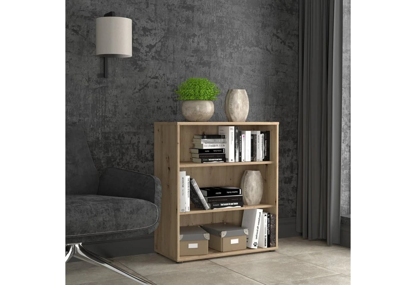 Newroom Regal Lucius Modern Bücherregal Standregal Beige