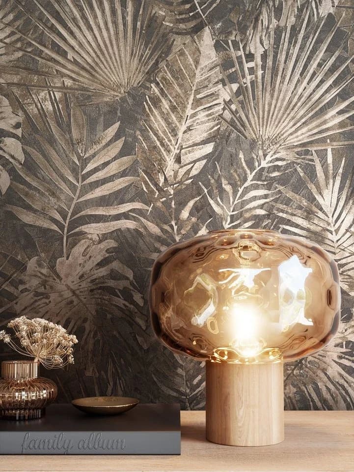 Newroom Vliestapete Tina Braun Beige Dschungel Monstera Modern