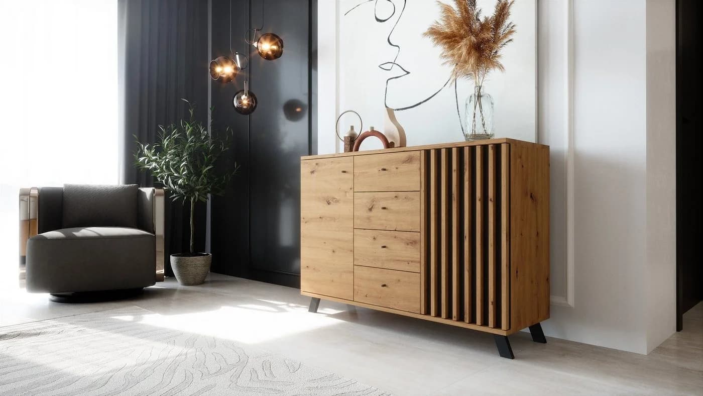 Newroom Sideboard Barea Wildeiche Modern Vintage Anrichte