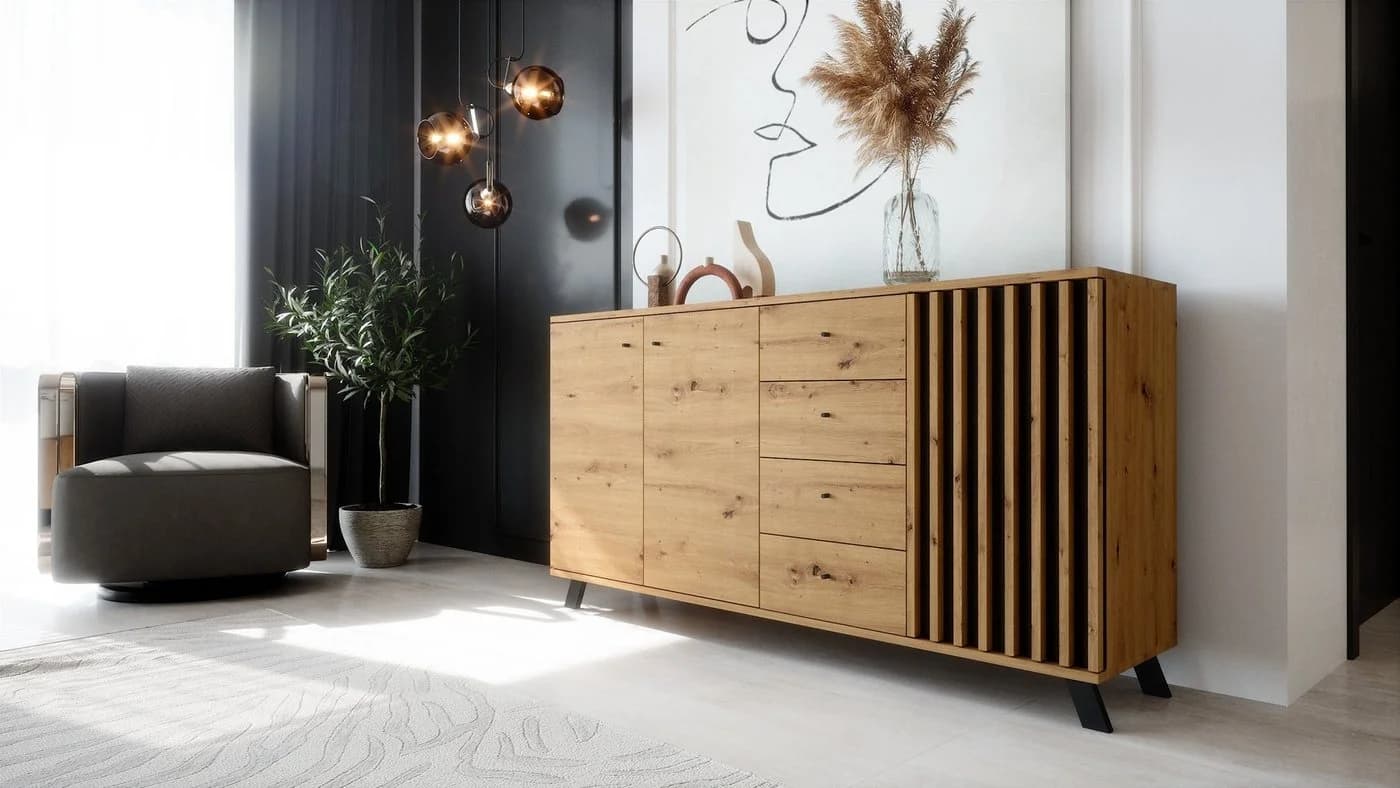 Newroom Sideboard Barea Wildeiche Modern Vintage Anrichte
