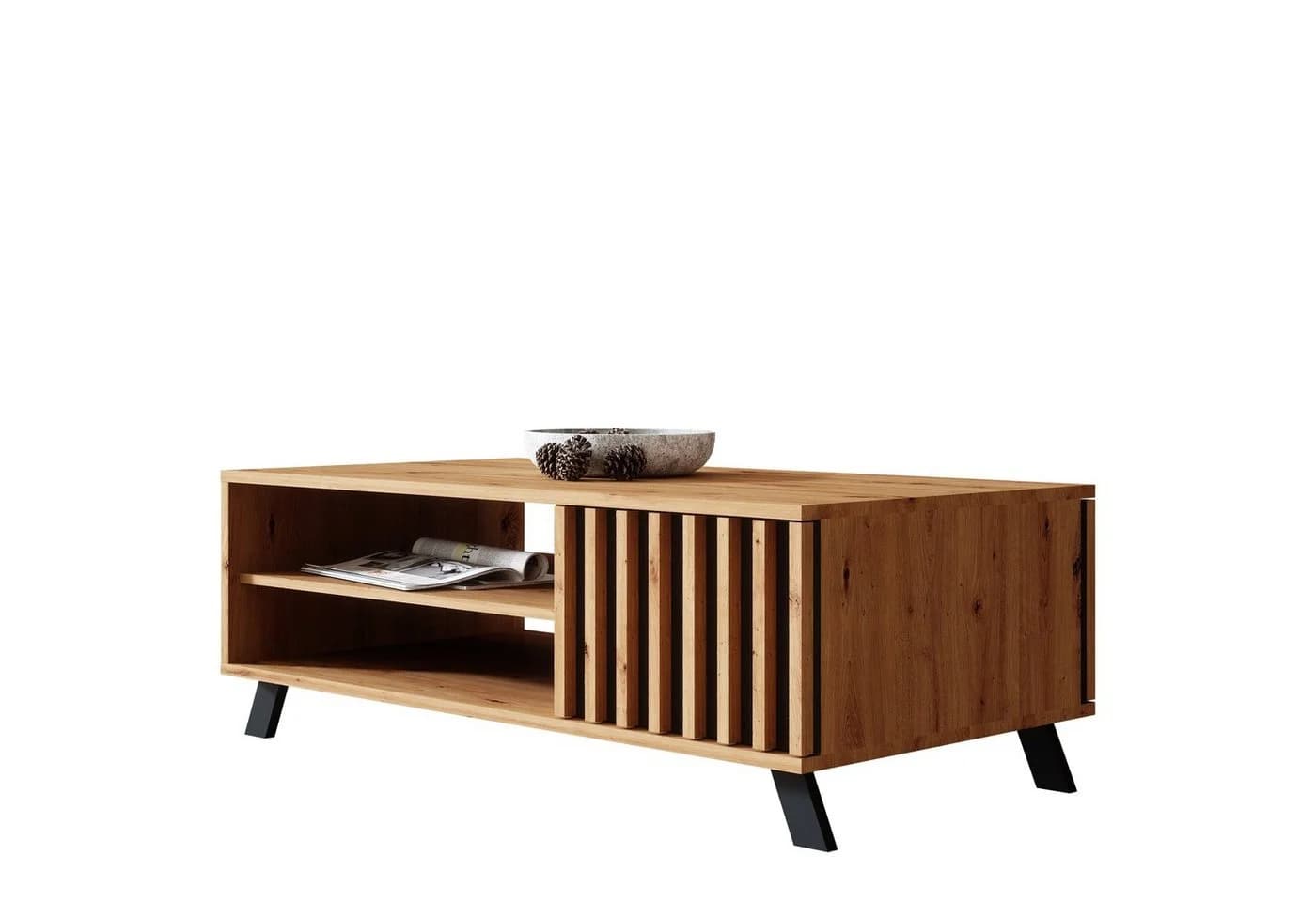 Newroom Couchtisch Barea Wildeiche Anthrazit Wohnzimmertisch Modern - Bild 2