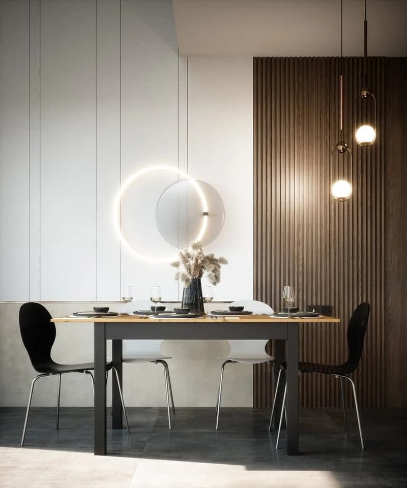 Newroom Esstisch Wildeiche-Optik anthrazit ausziehbar