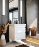 Newroom Waschtisch Axina Weiß Hochglanz Hängend mit Schubladen Bild 1
