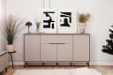 Newroom Sideboard Schwarz Sandgrau 175 cm mit Softclose Bild 1