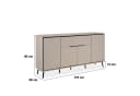 Newroom Sideboard Schwarz Sandgrau 175 cm mit Softclose Bild 4