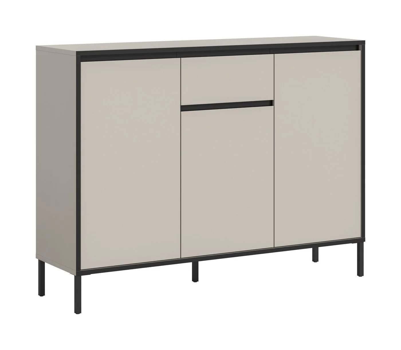 Newroom Kommode Kasmir Grau Modern mit 3 Türen & Schubkasten - Bild 2