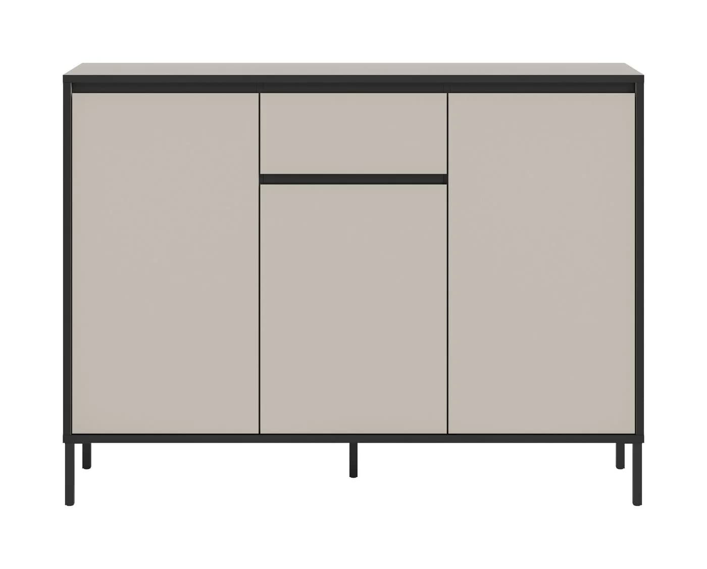 Newroom Kommode Kasmir Grau Modern mit 3 Türen & Schubkasten - Bild 5