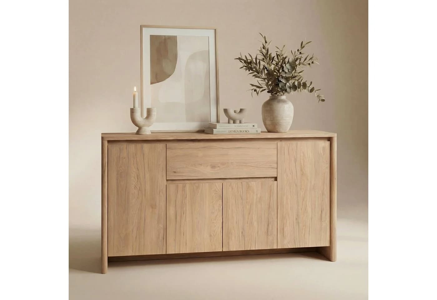 Newroom Sideboard Eiche Braun 164 cm Modern Grifflos