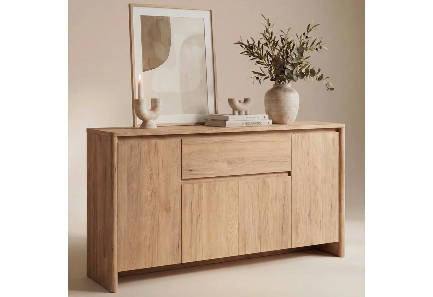 Newroom Sideboard Eiche Braun 164 cm Modern Grifflos - Bild 2