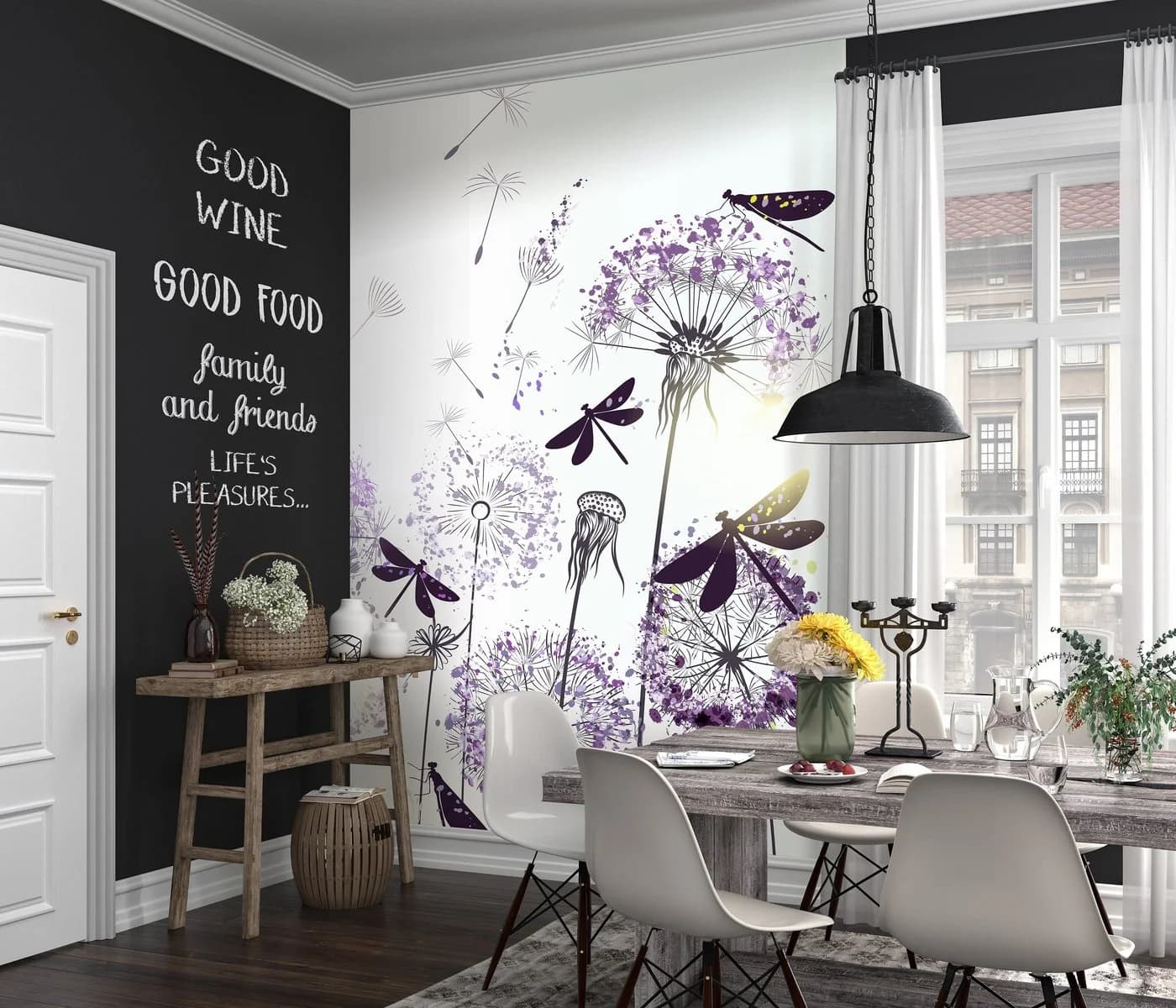 Newroom Vliestapete Delion Purple Pusteblumen Lila Romantik