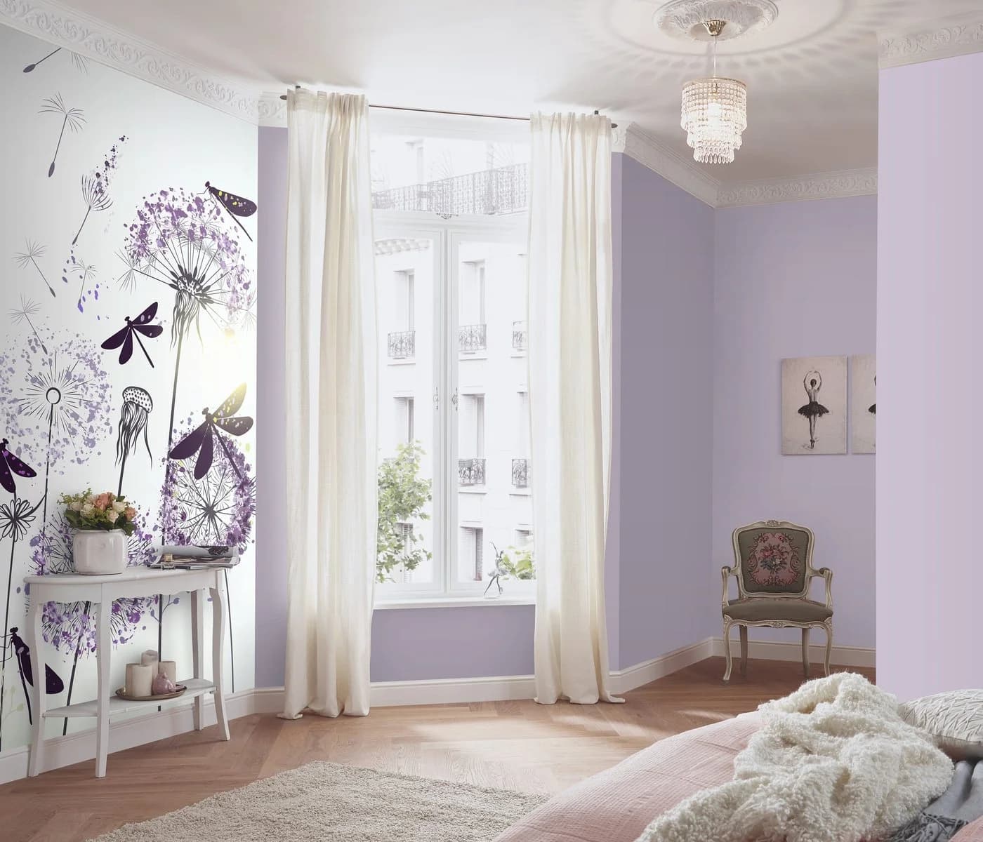 Newroom Vliestapete Delion Purple Pusteblumen Lila Romantik - Bild 2