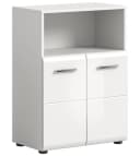 Newroom Kommode Weiß 60 cm Hochglanz Sideboard Modern Bild 2