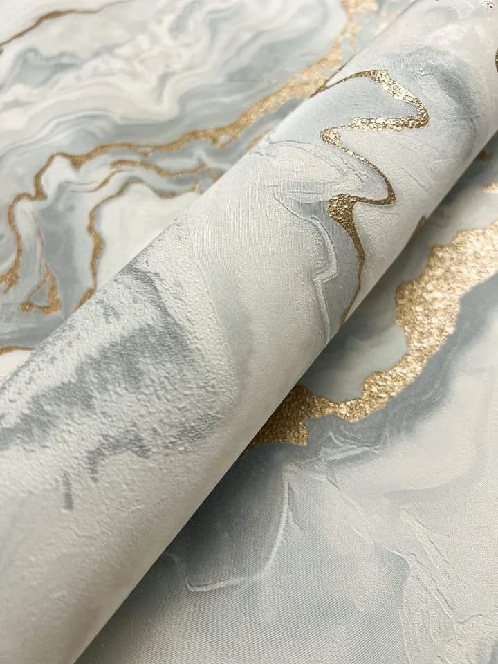Newroom Vliestapete Thawe Ice Grey Marmoroptik Grau Gold 3D Glamour