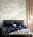 Newroom Vliestapete Thawe Ice Grey Marmoroptik Grau Gold 3D Glamour Bild 4