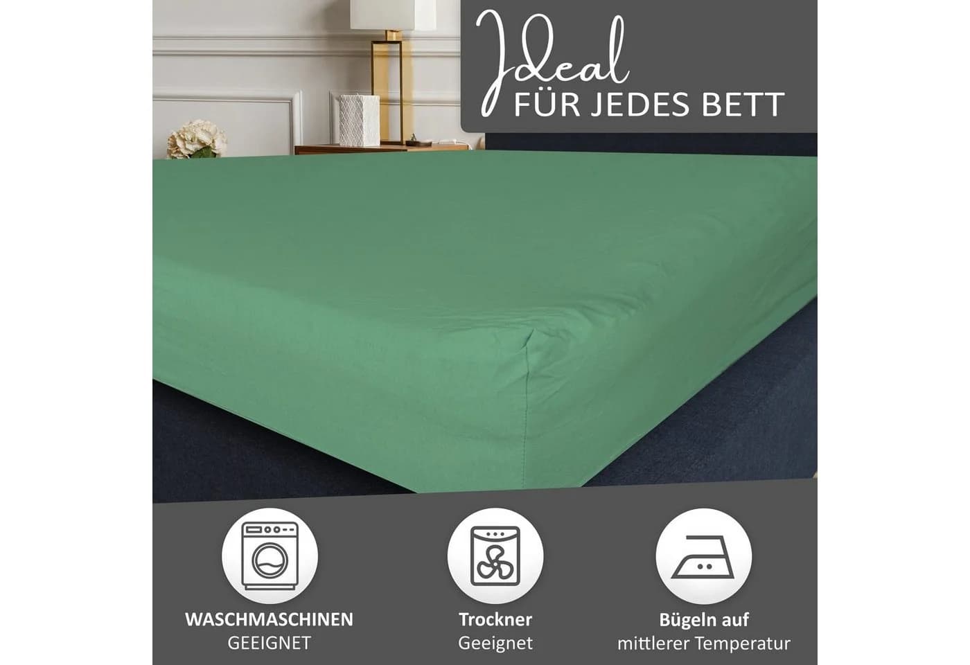 Leonado Vicenti Spannbettlaken Baumwolle Jersey Gummizug - Bild 4