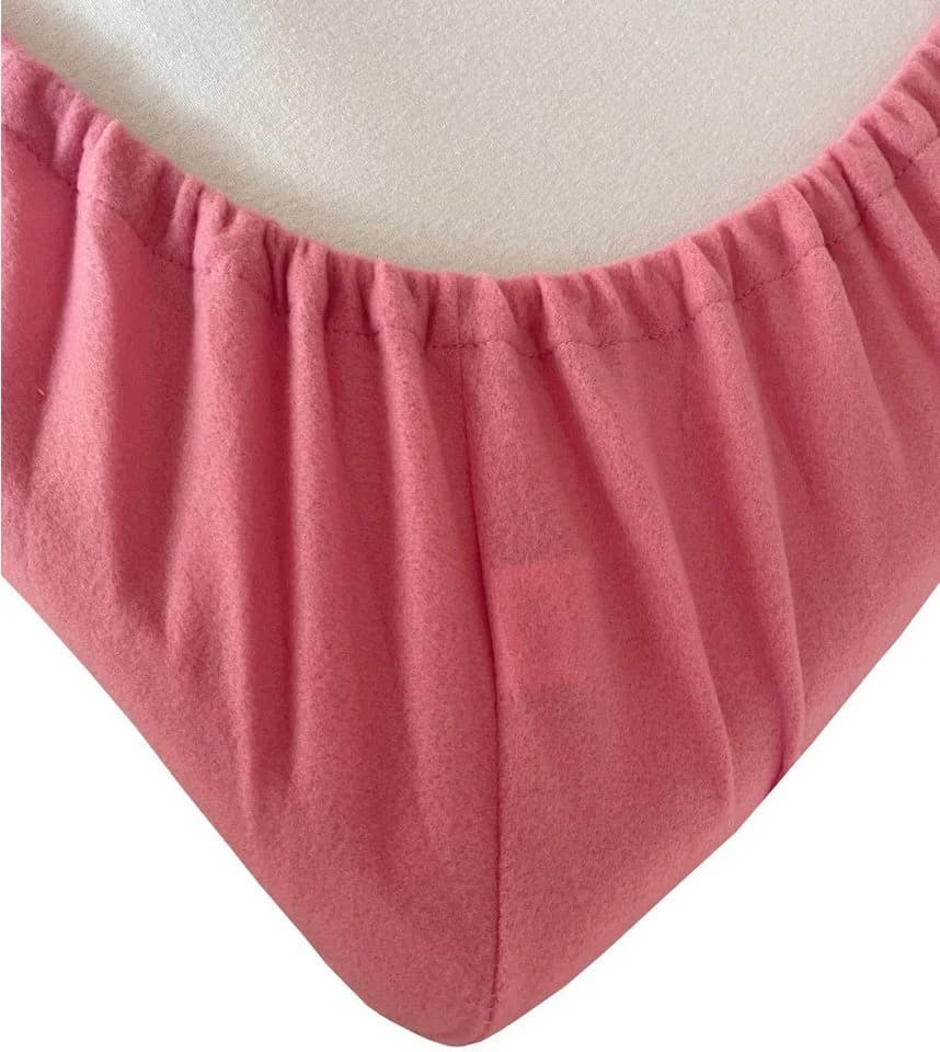 Leonado Vicenti Spannbettlaken Winter Flauschig Warm Microfaser-Fleece Gummizug Rundum Rosa - Bild 2