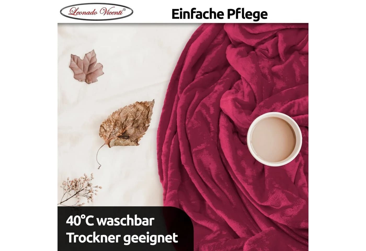 Leonado Vicenti Kuscheldecke Fleece Warm und Weich - Bild 3