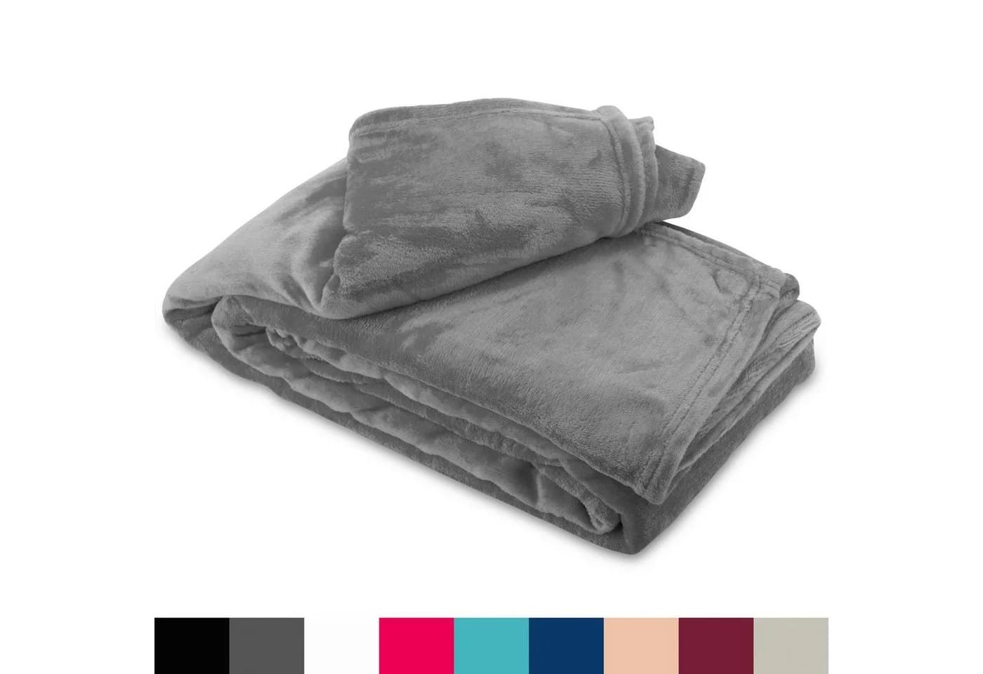 Leonado Vicenti Wohndecke Anthrazit Kuscheldecke Fleece - Bild 2